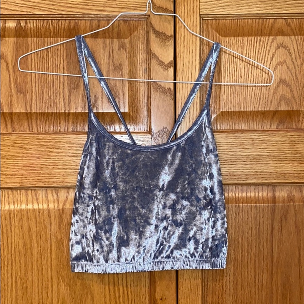 Periwinkle velvet crop top